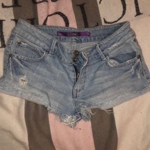 Denim short shorts